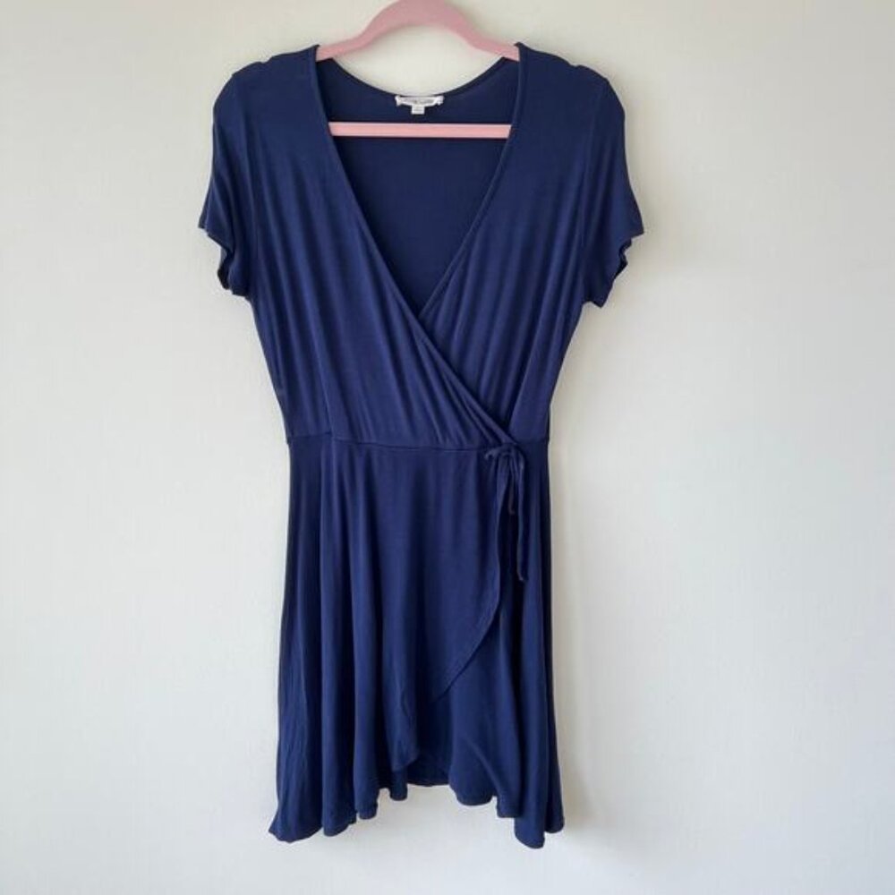 ROLLA COSTER Blue Wraparound Dress Womens L Y2K Coverup Spring Break